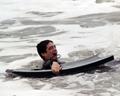Kid boogie boarding Santa Cruz California