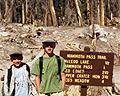Children hiking to Mammoth Pass