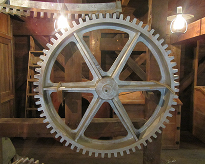 calistoga bale grist mill interior gears
